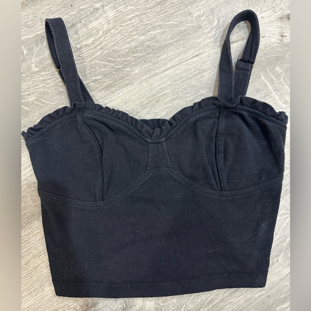 Abercrombie & Fitch Black ruffle Top